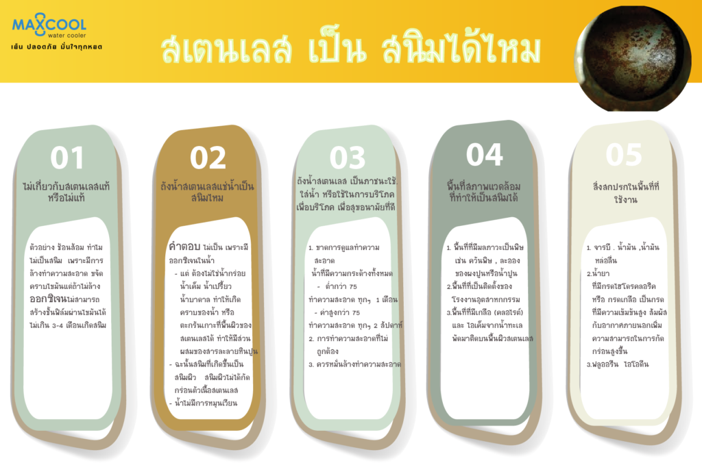 ตู้ทำน้ำเย้น MAXCOOL เป็นสนิมได้ไหม