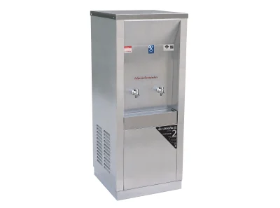 ตู้ทำน้ำเย็น 2 ก๊อก ต่อท่อ ระบายความร้อนด้วยรังผึ้ง MC-2P