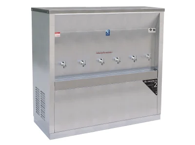 ตู้ทำน้ำเย็น 6 ก๊อก ต่อท่อ ระบายความร้อนด้วยรังผึ้ง MC-6P
