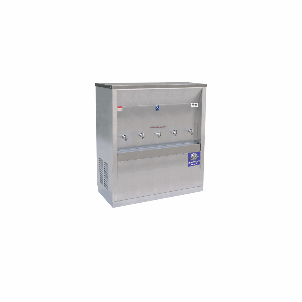 ตู้ทำน้ำเย็น แบบต่อท่อ สแตนเลส 5 ก๊อก รุ่นพิเศษ MC-5P MAXCOOL