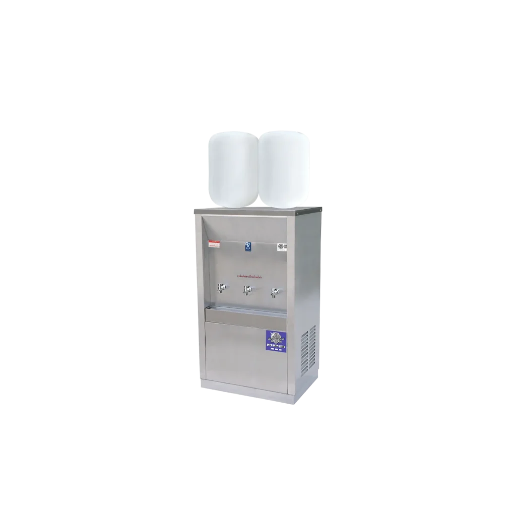 ตู้ทำน้ำเย็น 3 ก๊อก แบบเติมน้ำ สแตนเลส ระบบรังผึ้ง MAXCOOL