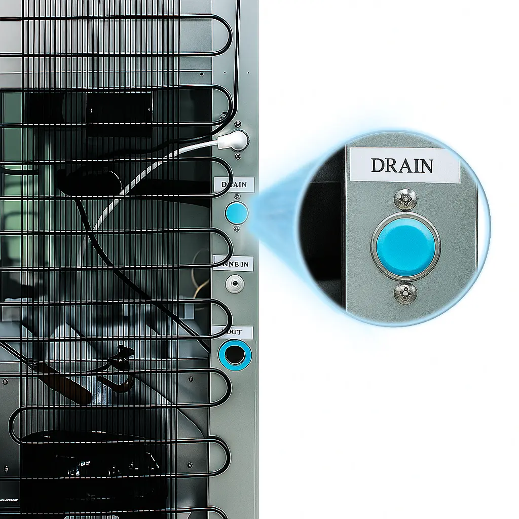 จุดถ่ายน้ำของกระป๋องน้ำเย็น​