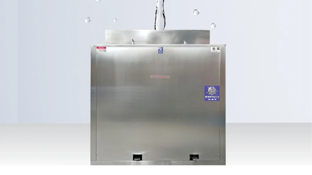 ตู้ทำน้ำเย็น ระบบปิด แบบเท้าเหยียบก๊อกน้ำพุ MAXCOOL สแตนเลส 304