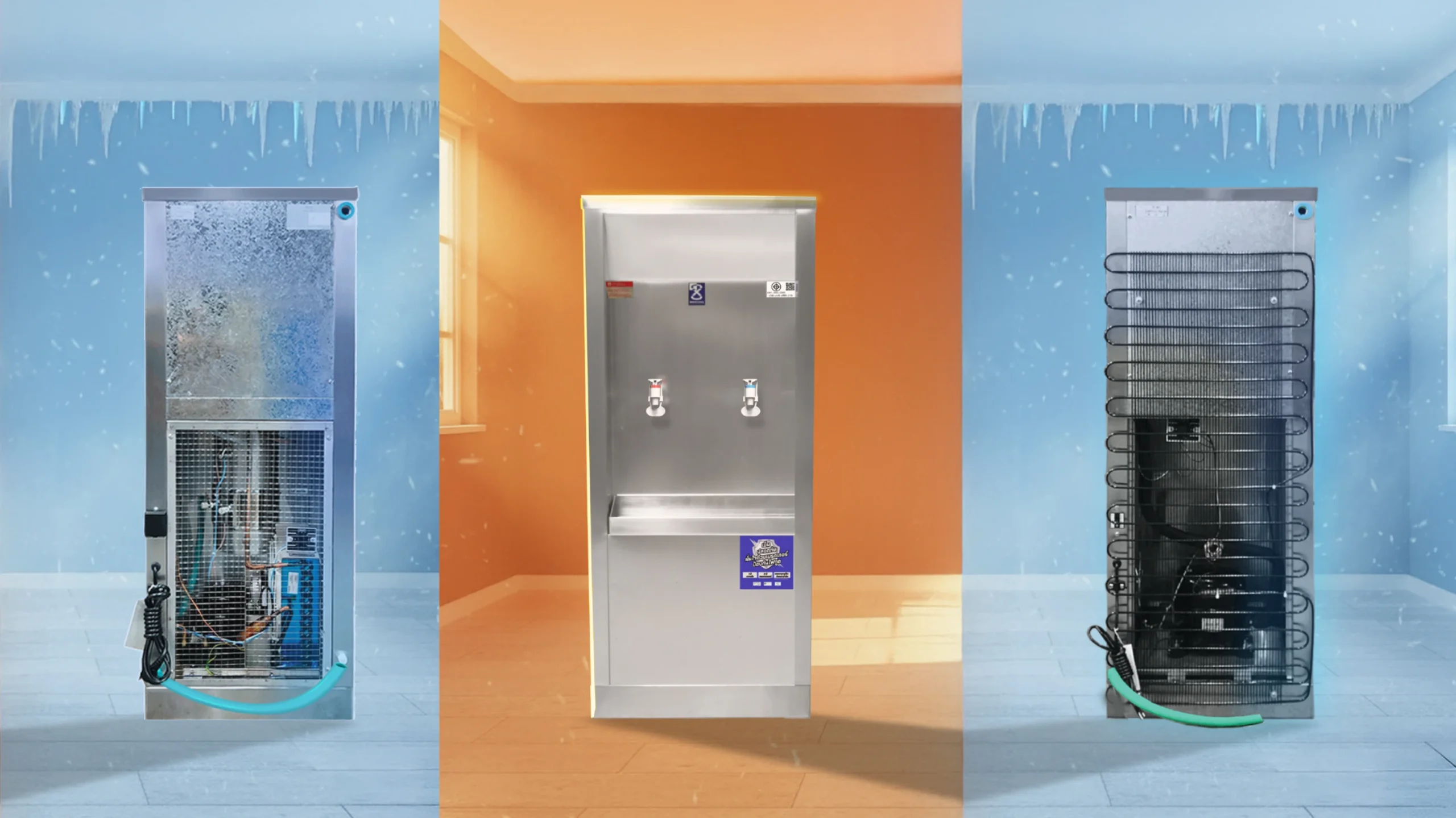 ตู้ทำน้ำร้อน-น้ำเย็น แบบต่อท่อ Maxcool