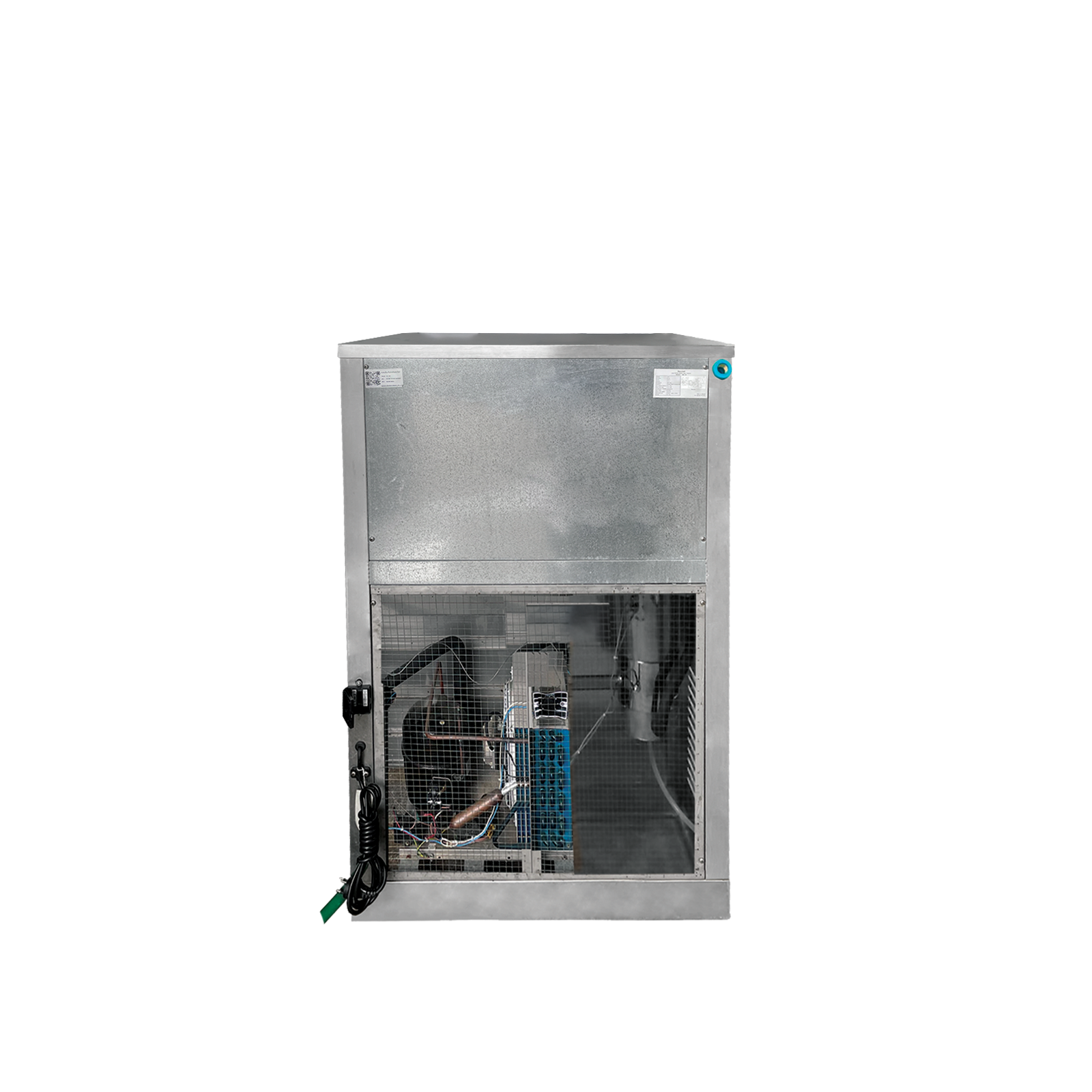 ด้านหลังตู้ทำน้ำร้อน-น้ำเย็นต่อท่อ ระบบรังผึ้ง MAXCOOL พร้อมอุปกรณ์ภายใน
